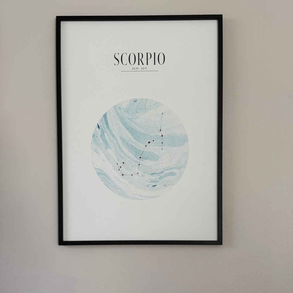 Scorpio Zodiac Art mixtile with Black Frame 20x27